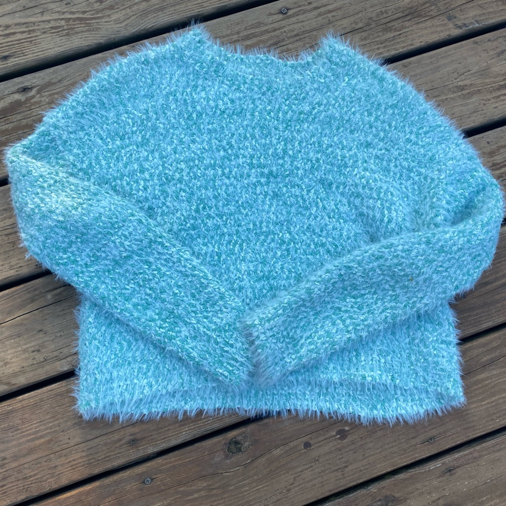 Fuzzy blue sweater